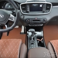 Двухслойные коврики EVA на Kia Sorento III Prime 3 ряда (2014-2020)